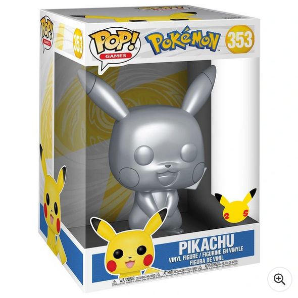 Funko POP! Vinyl: Pokémon Silver Metallic Jumbo Pop! Pikachu