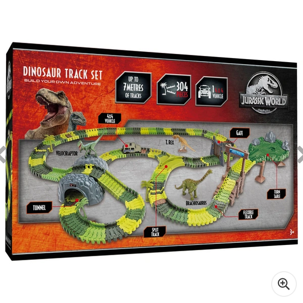 Jurassic World Dinosaur Track Set and 3 Dinosaur Figures