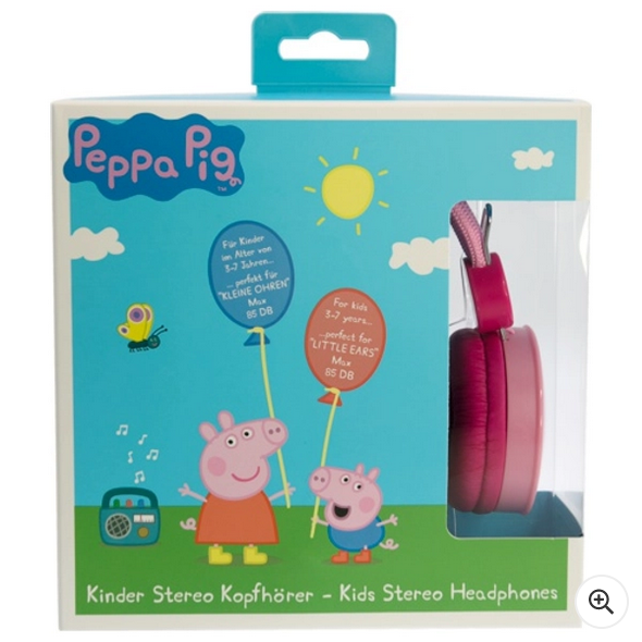 Dětská sluchátka Peppa Pig růžová