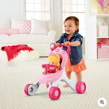 Load image into Gallery viewer, Fisher-Price Princess Stroll-Along Musical Walker and Doll Gift Set