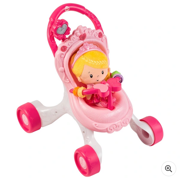 Dárková sada hudebního chodítka a panenky Fisher-Price na procházku princeznou