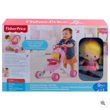 Načíst obrázek do prohlížeče Galerie, Dárková sada hudebního chodítka a panenky Fisher-Price na procházku princeznou