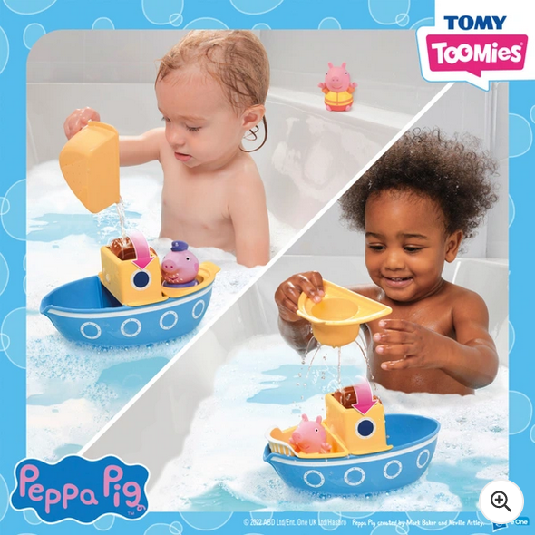 TOMY Toomies Peppa Pig Grandad Pigs Splash & Pour Boat