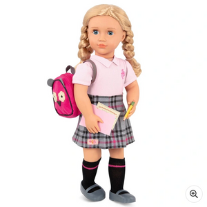 Naše generace Deluxe Poseable školní panenka a kniha Hally