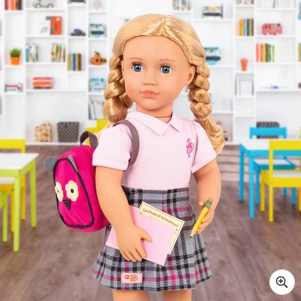 Our Generation Deluxe Poseable School Doll & Book Hally