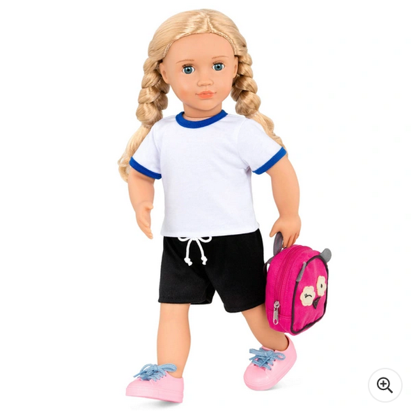 Our Generation Deluxe Poseable School Doll & Book Hally