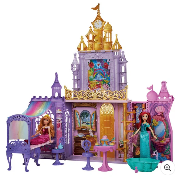 Disney Princess Fold ‘n Go Celebration Castle Playset with 20 Accessories