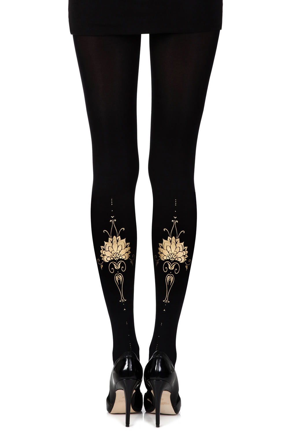 Zohara "Egyptian Goddess" Black Print Tights