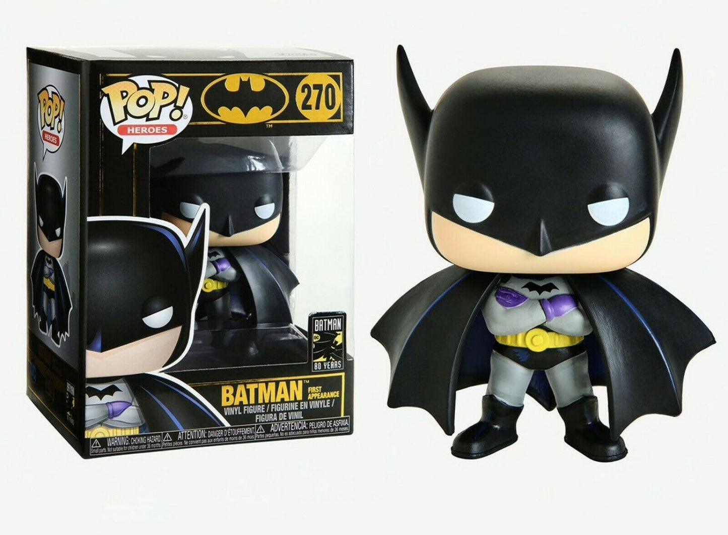 Funko Pop Heroes Batman 80th Edition Exkluzivní první vzhled Batmana #270 vinylová figurka