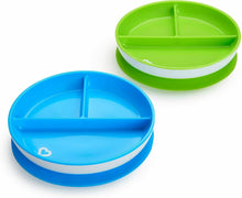 Load image into Gallery viewer, Munchkin Stay Put Suction Plate 2 Pack Blue And Green
