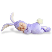 Load image into Gallery viewer, Anne Geddes 9 inch Baby Lilac Bunny Doll - Bean Filled Soft Body Collection