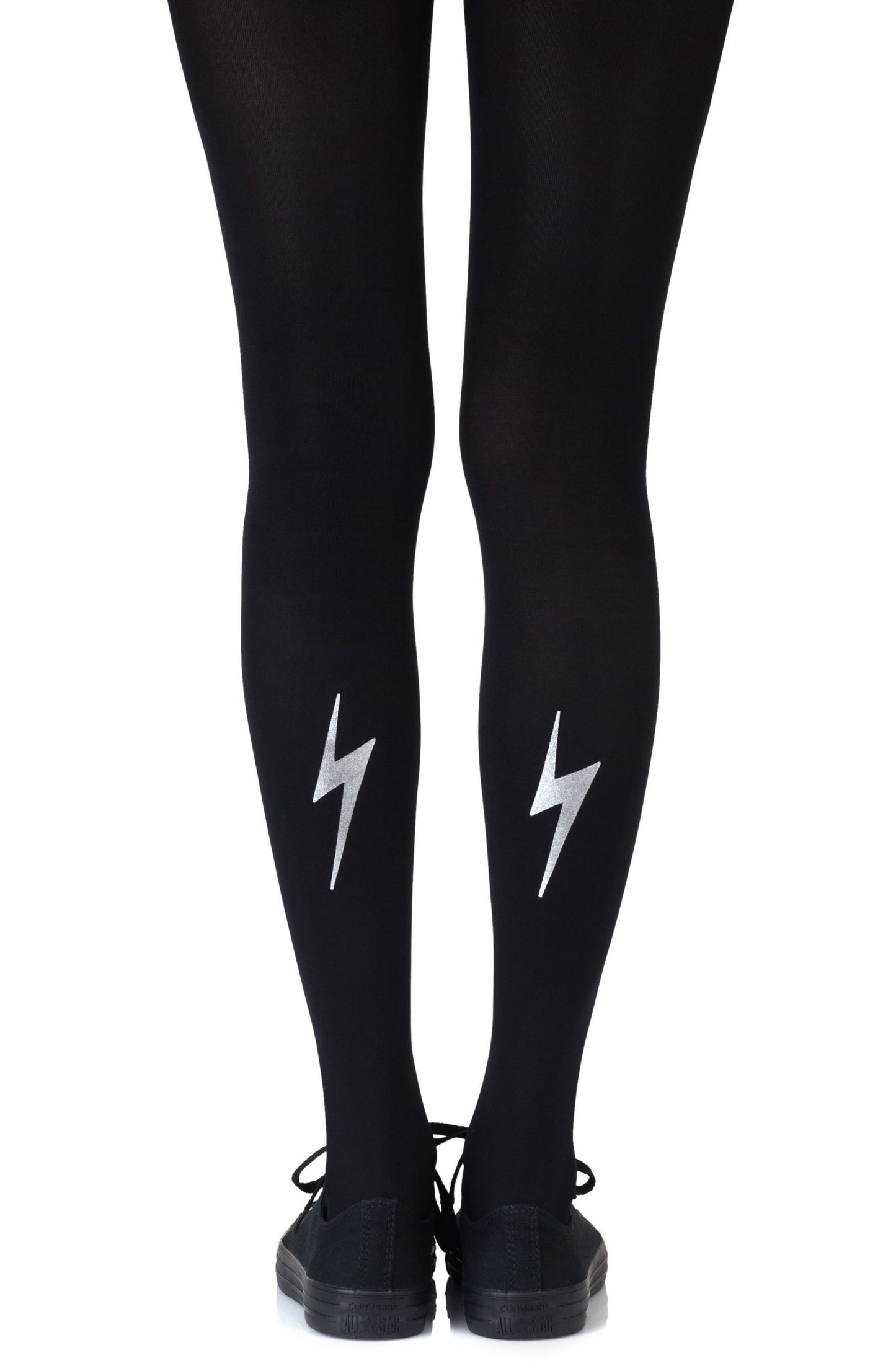 Zohara "Electric Feel" Silver Print Tights