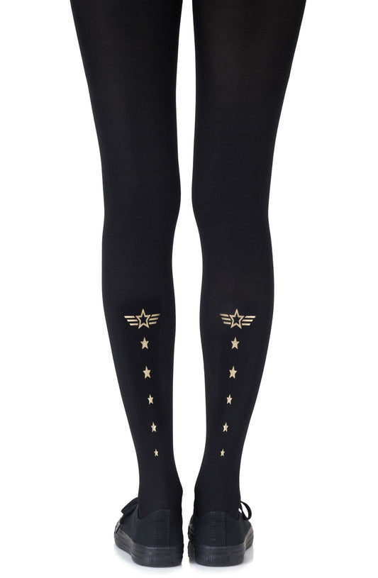 Zohara "Top Gun" Gold Print Tights