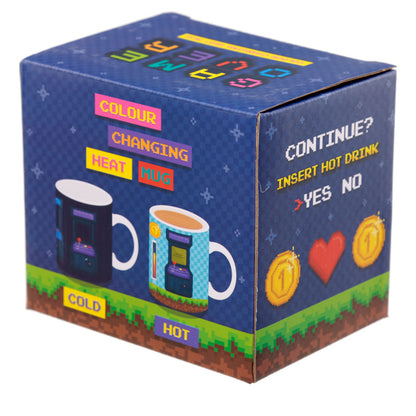 Heat Colour Changing Porcelain Mug - Retro Gaming Design