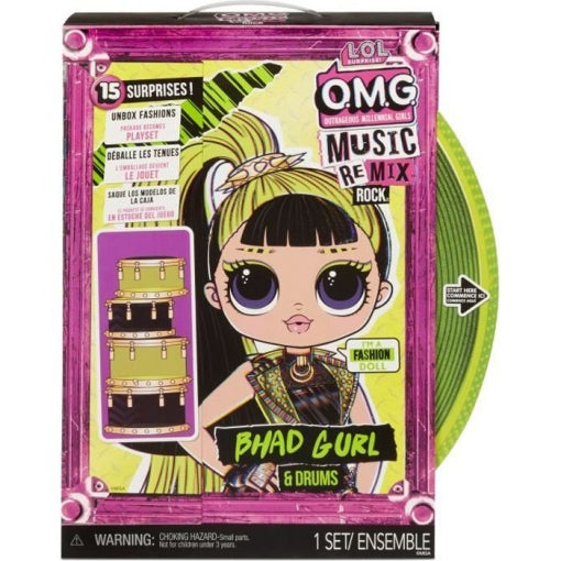 L.O.L Surprise OMG Remix Rock- Bhad Gurl and Drums 24cm Fashion Doll