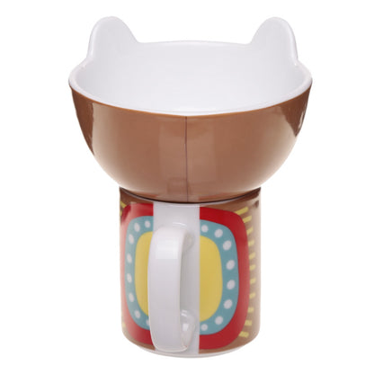 Sada dětských porcelánových hrnků a misky - Roztomilá lama