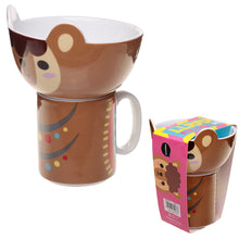Load image into Gallery viewer, Children&#39;s Porcelain Mug and Bowl Set - Cute Llama