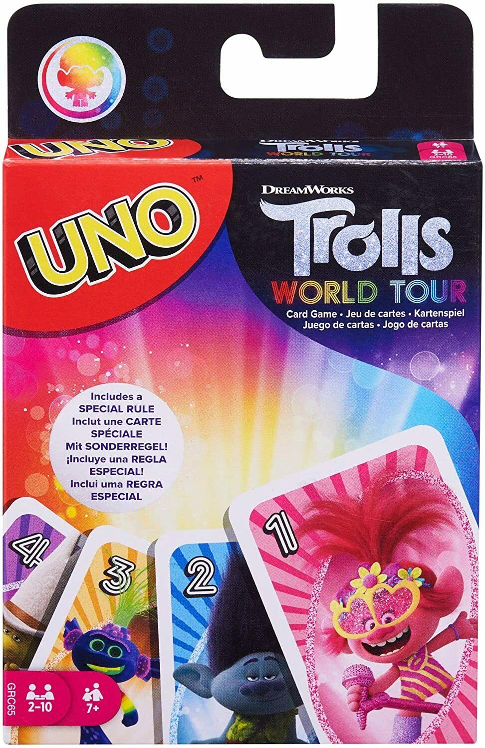 Uno Trolls World Tour Edition Rodinná zábavná klasická karetní hra 